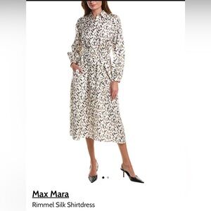 Maxmara Rimmel Lipstick Print Silk Button-Up Shirtdress